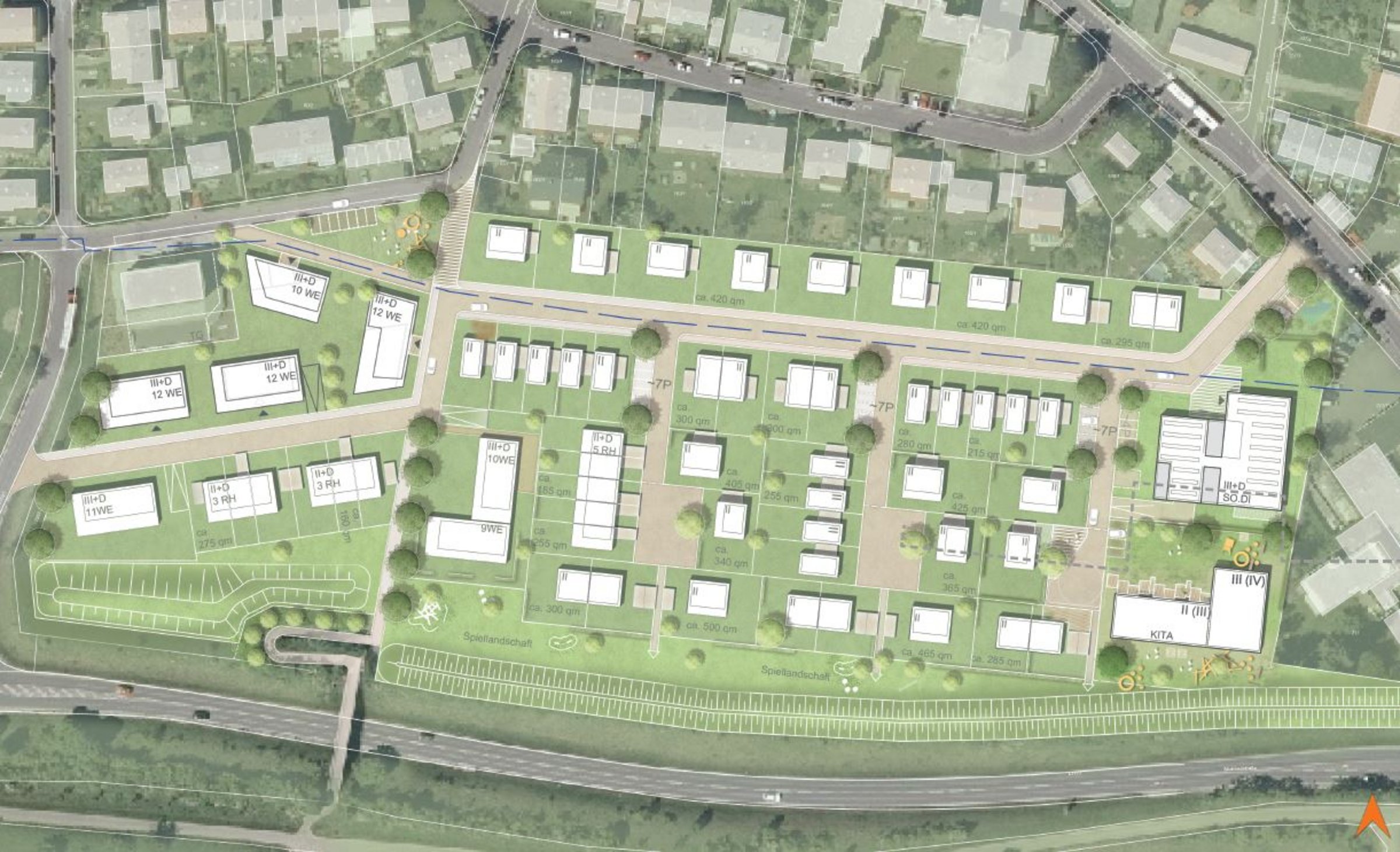 Plan Baugebiet Gerlinger Weg